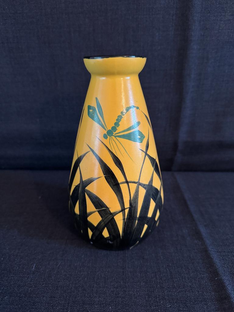 Auguste Mouzin – Wasmuel – Art Deco vaas met libelle, Antiek en Kunst, Ophalen of Verzenden