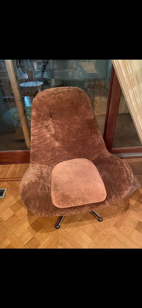 Vintage bruine zetels in velours, Ophalen, Zo goed als nieuw, Eenpersoons