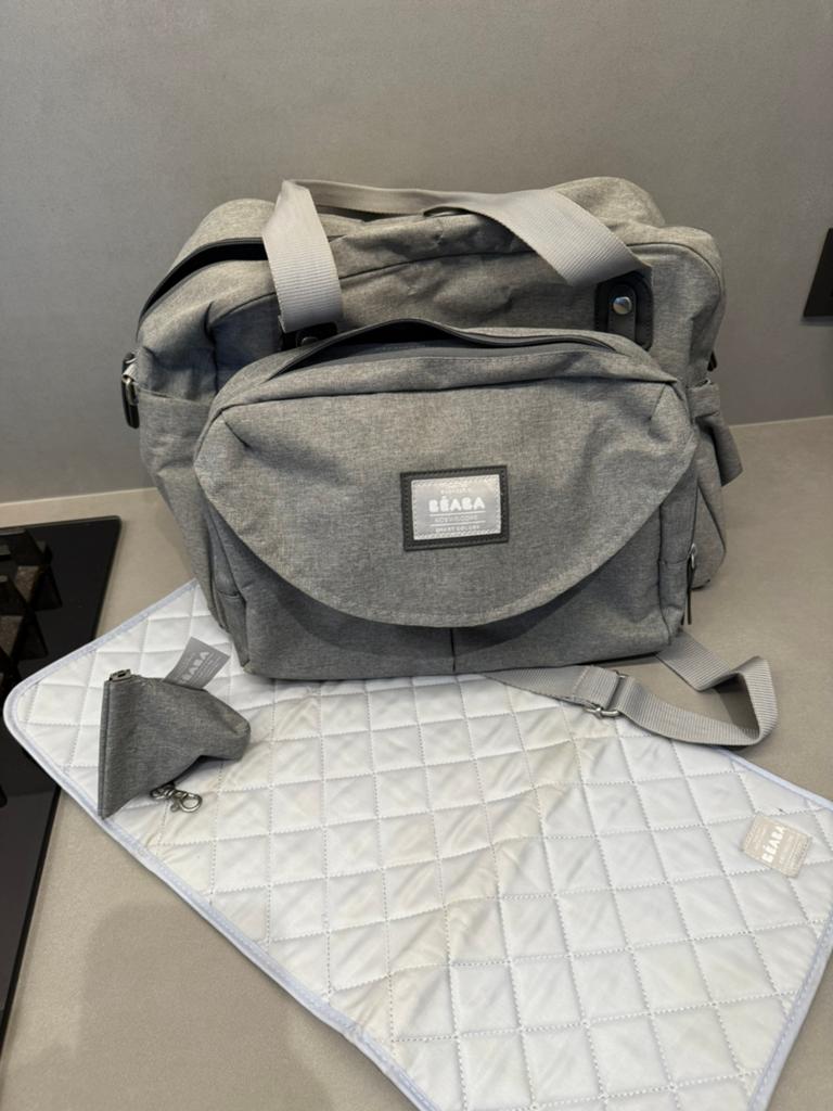Verzorgingstas Béaba “Genève II heather grey”, Kinderen en Baby's, Luiertassen, Ophalen, Gebruikt, Schoudertas