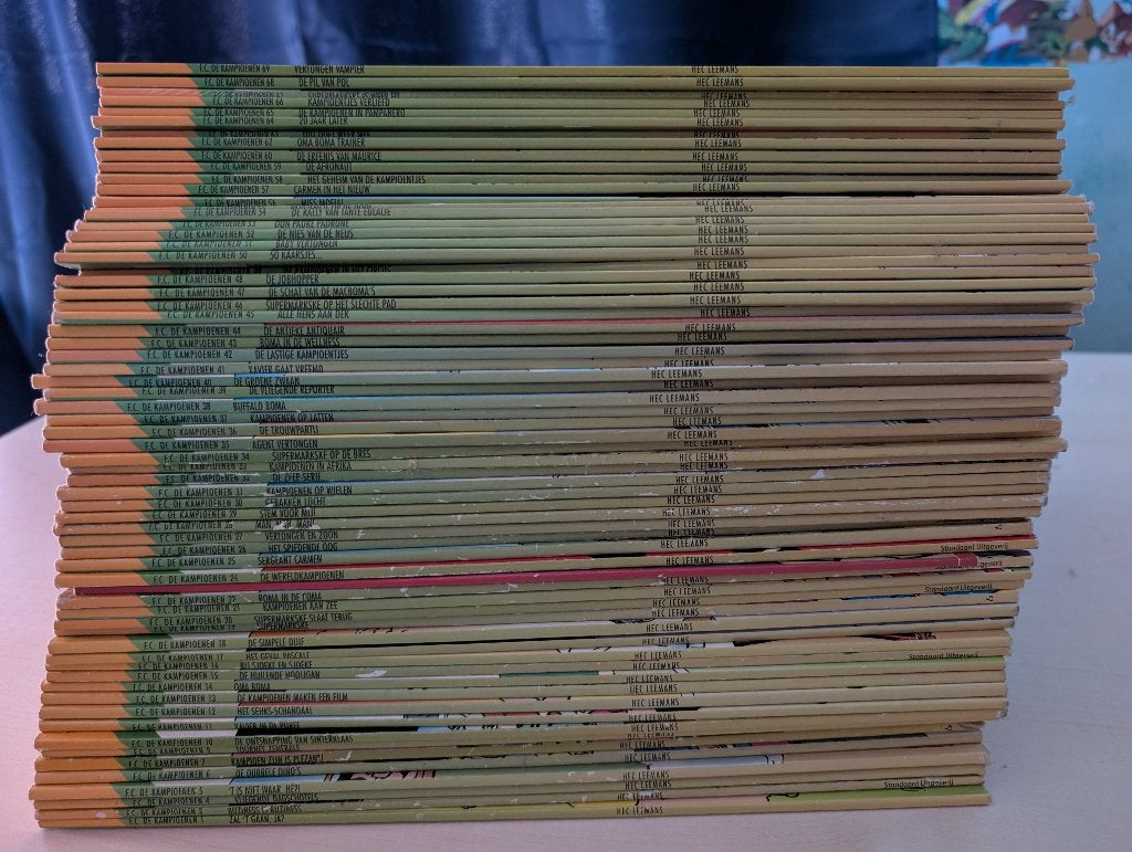 Collectie FC de Kampioenen strips 1, 3-69, Boeken, Meerdere stripboeken, Ophalen, Gelezen, Hec Leemans