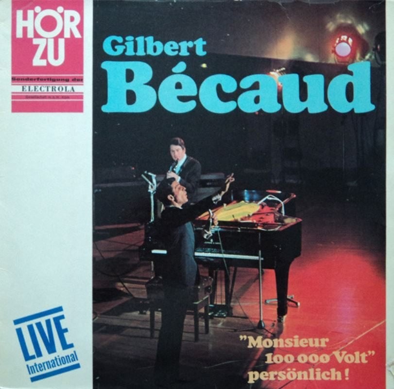 lp: GILBERT BECAUD - LIVE - monsieur 100.000Volt, LP, Pop, Ophalen of Verzenden, Zo goed als nieuw