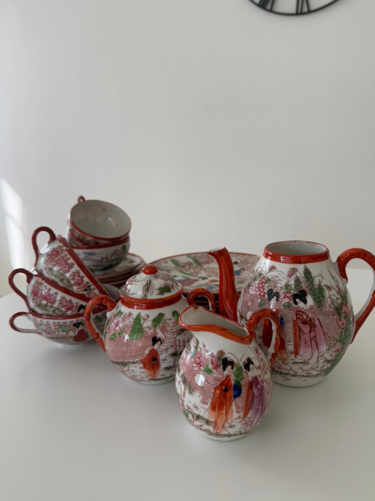 Vintage Kutani – 21 delige Japanse theeservies set 1920–1940, Antiek en Kunst, Ophalen of Verzenden
