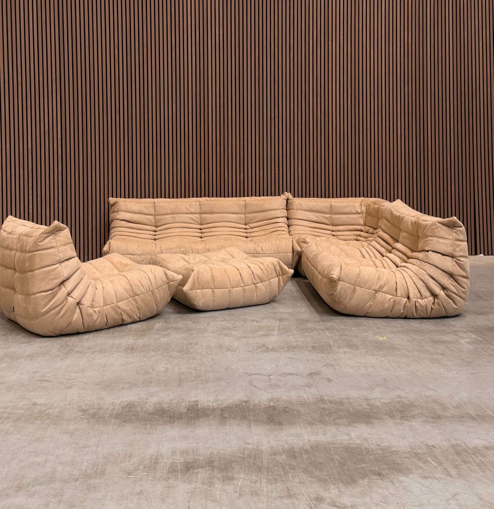 Ligne Roset Togo Modulaire Bankstel Set | Beige Alcantra, Antiquités & Art, Antiquités | Meubles | Chaises & Canapés