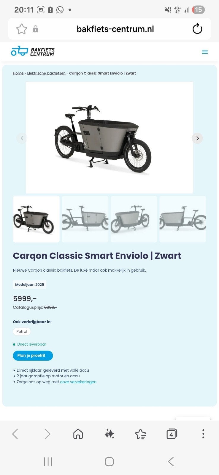 Enviole Carson Classic Smart | Noir, Vélos & Vélomoteurs, Enlèvement