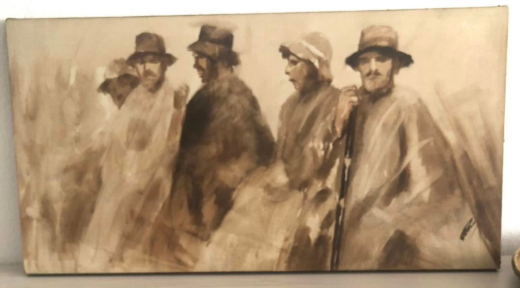 Schilderij Nederlands tafereel (XIXe), Antiek en Kunst, Ophalen