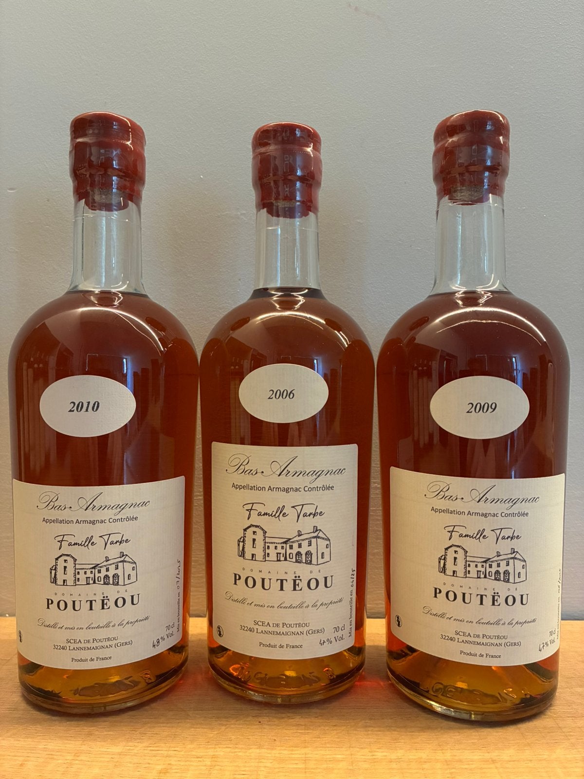 Bas Armagnac Pouëou millésime 2006-2009-2020 3x70cl, Collections, Enlèvement ou Envoi, Neuf