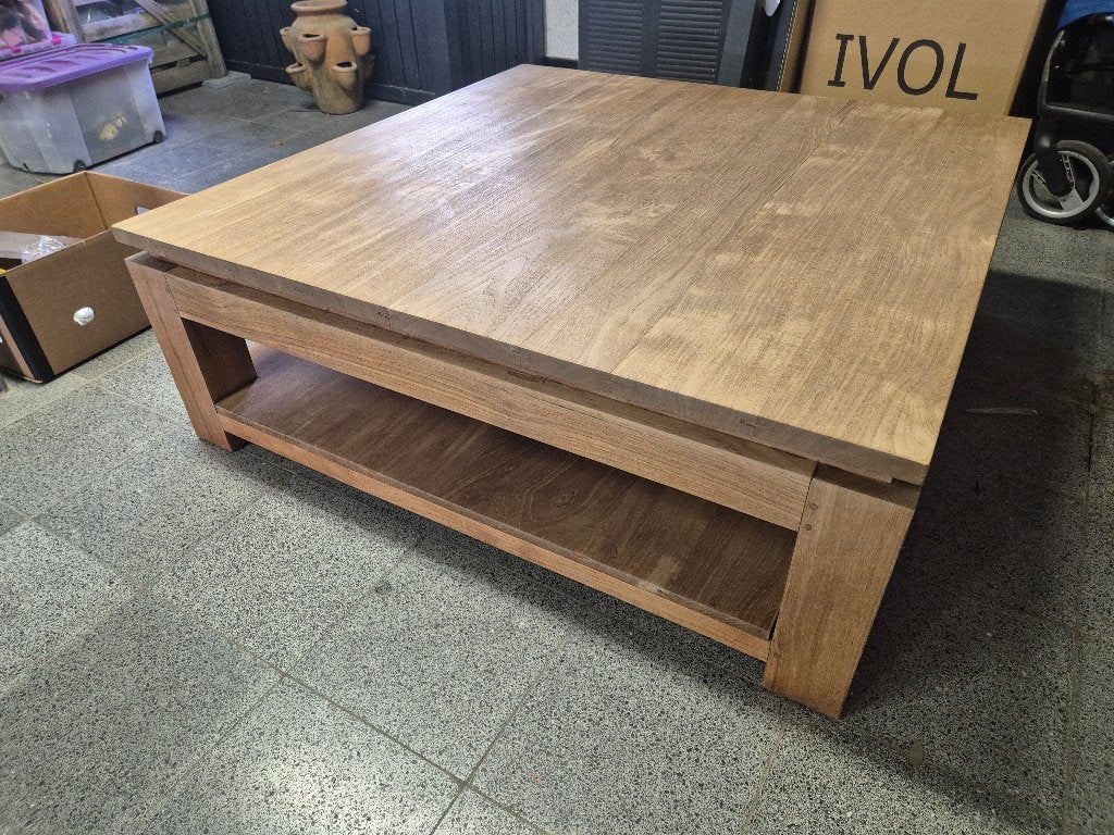 Mooie eiken salontafel te koop, Ophalen, Zo goed als nieuw, Mooie eiken landelijk, 5 – 50