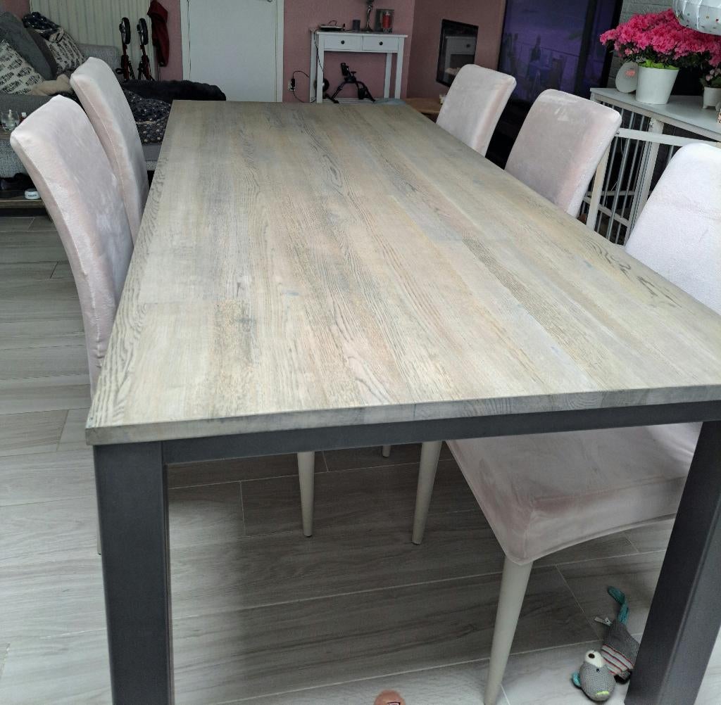 Mooie zware eettafel, Huis en Inrichting, Tafels | Eettafels, Ophalen, Gebruikt, 200 cm of meer, 50 tot 100 cm