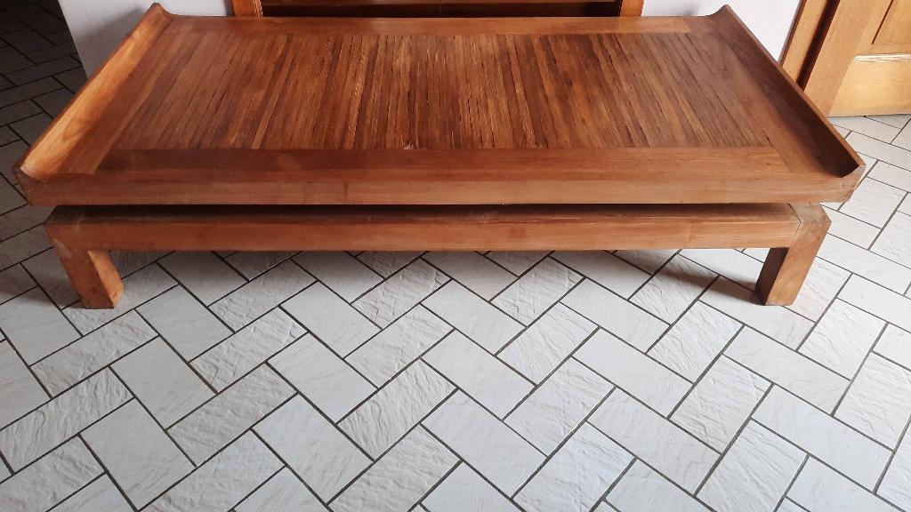 Table basse en teck, Maison & Meubles, Tables | Tables de salon, Teck, 100 à 150 cm, Moins de 50 cm, Enlèvement
