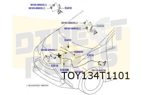 Toyota Aygo Motorkapscharnier Links Origineel! 534200H060, Neuf, -, Toyota, -
