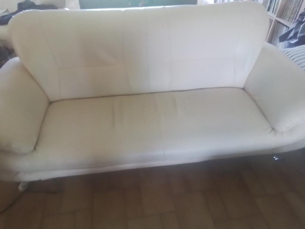 2 canapes  cuir 100 euros, Enlèvement, Utilisé, Cuir