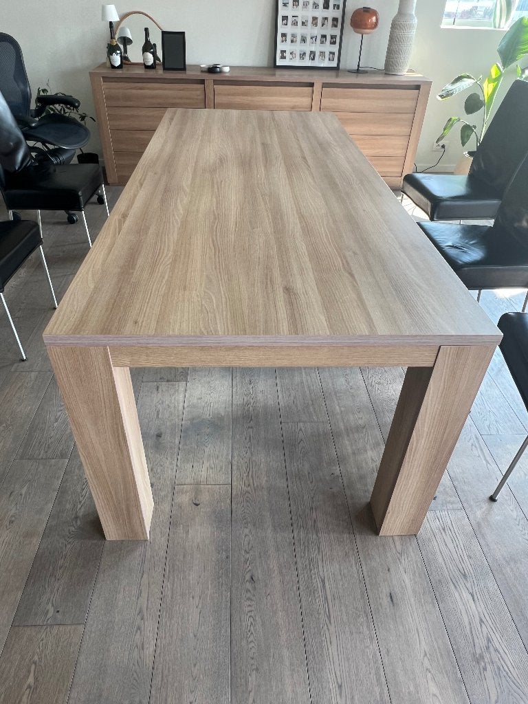 Houten eettafel, Huis en Inrichting, Ophalen, 200 cm of meer, 50 tot 100 cm, Zo goed als nieuw