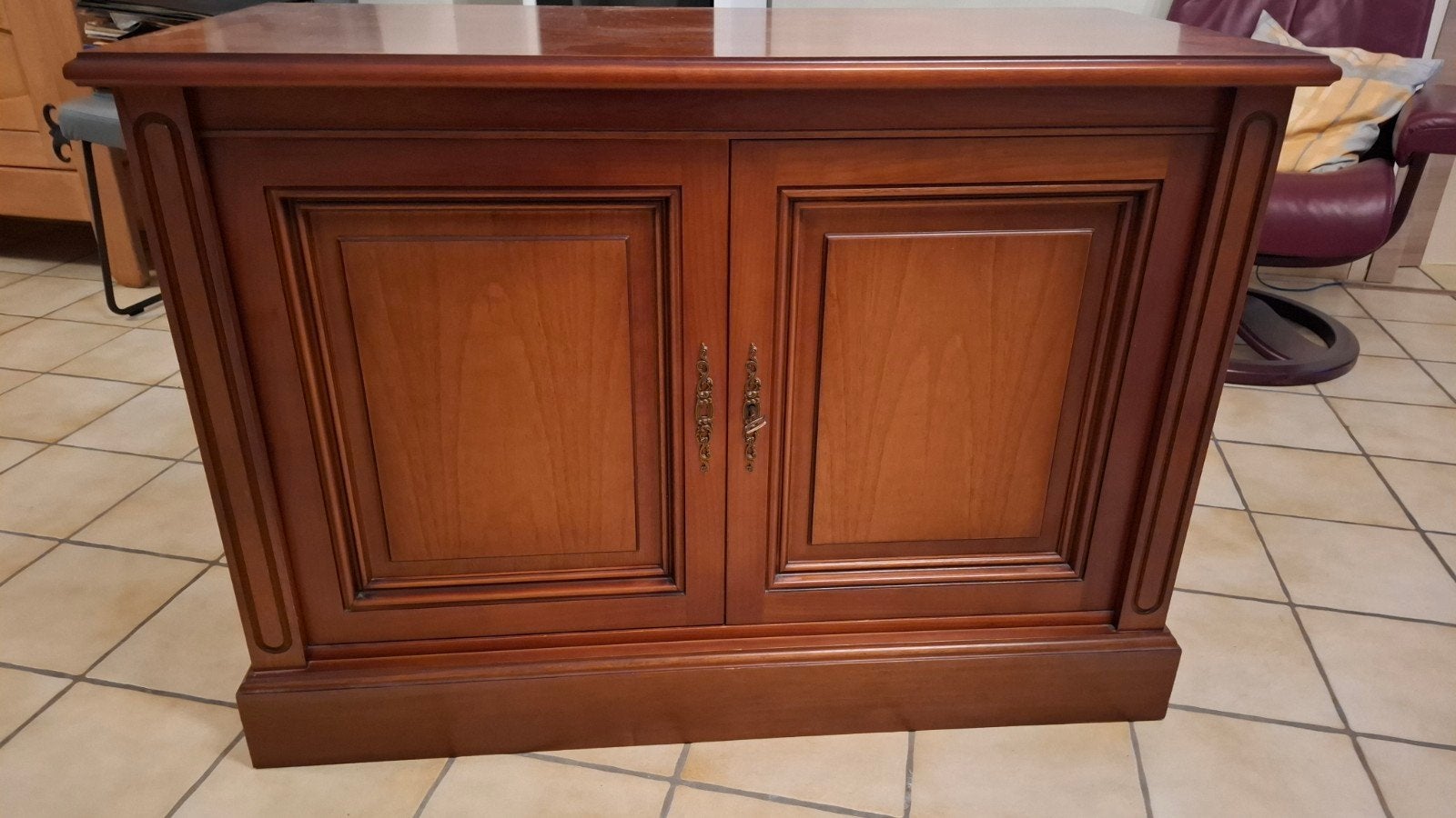 Meuble bas 2 portes en cerisier, Maison & Meubles, Enlèvement, Cerisier