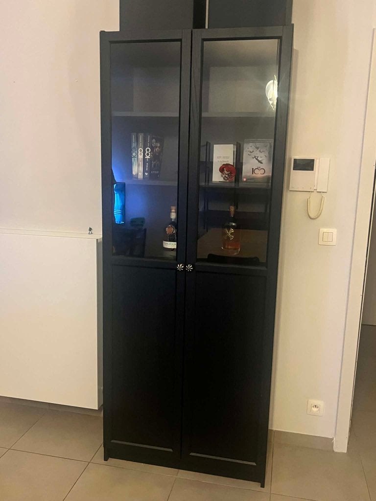 Armoire vitrine, Maison & Meubles, Teck, Avec porte(s), Comme neuf, 50 à 100 cm