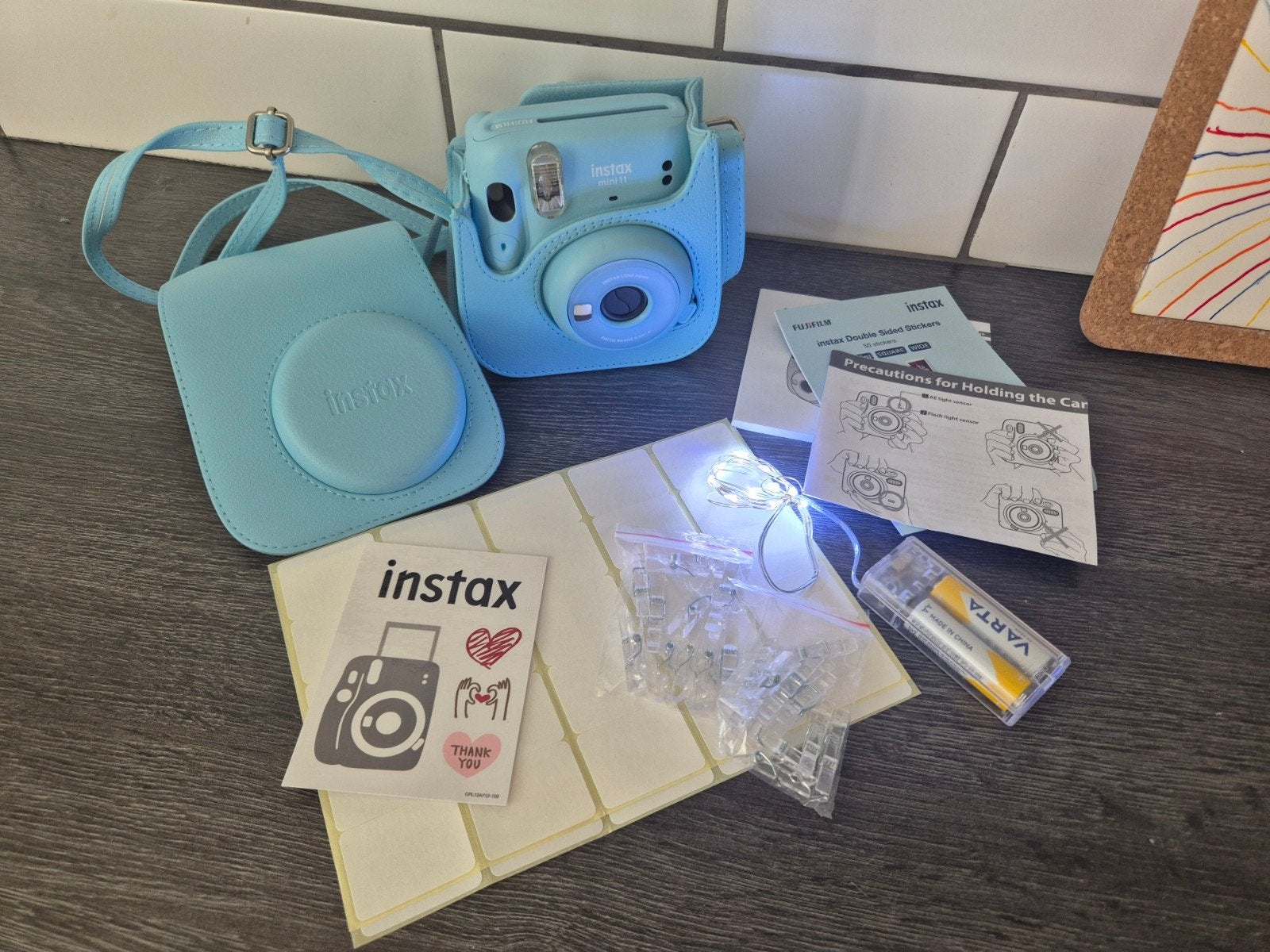 Fujifilm Instax Mini 11 – Sky Blue + Housse, Ophalen