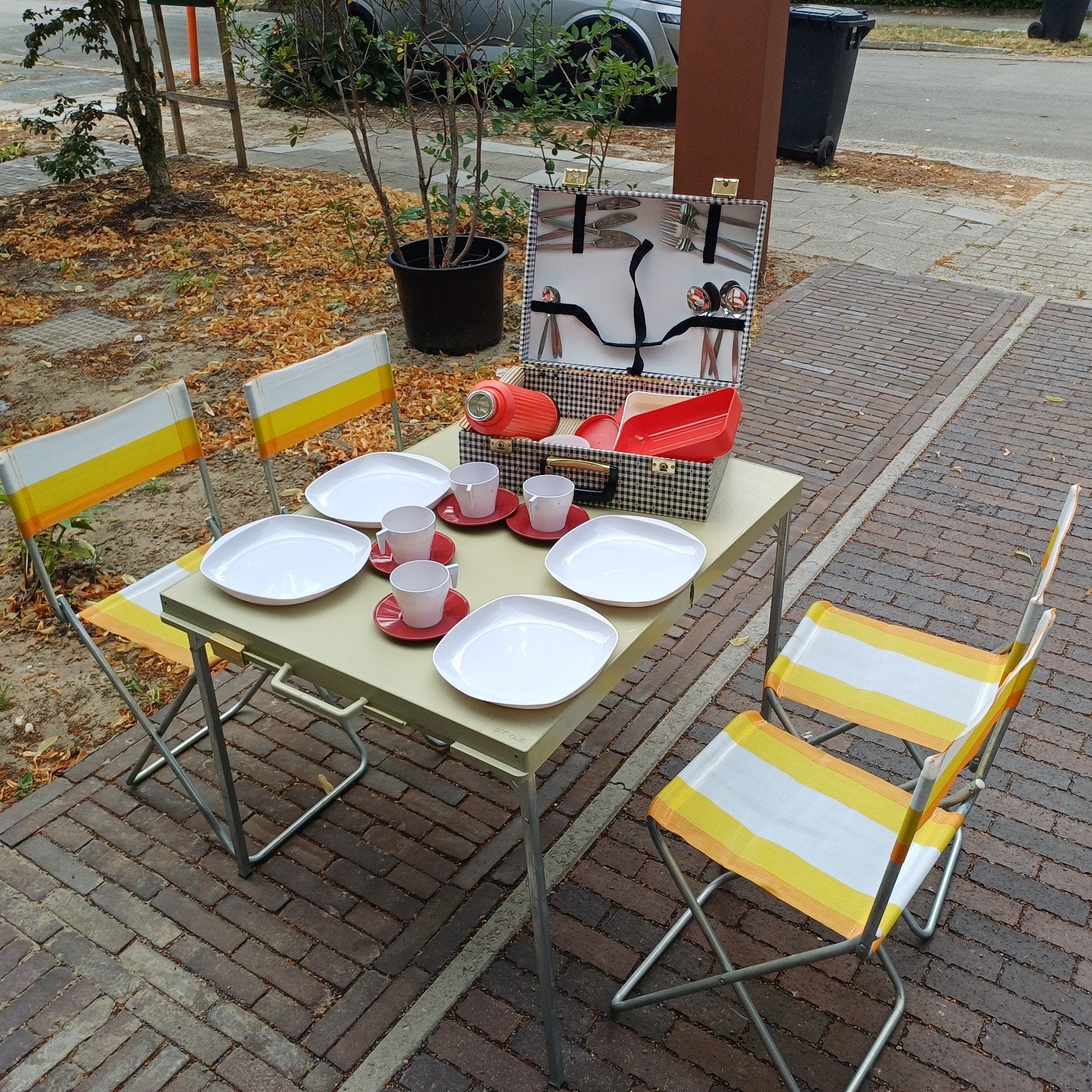 originele vintage STALS picknick set in mooie staat., Tuin en Terras, Tuinsets en Loungesets, Ophalen of Verzenden