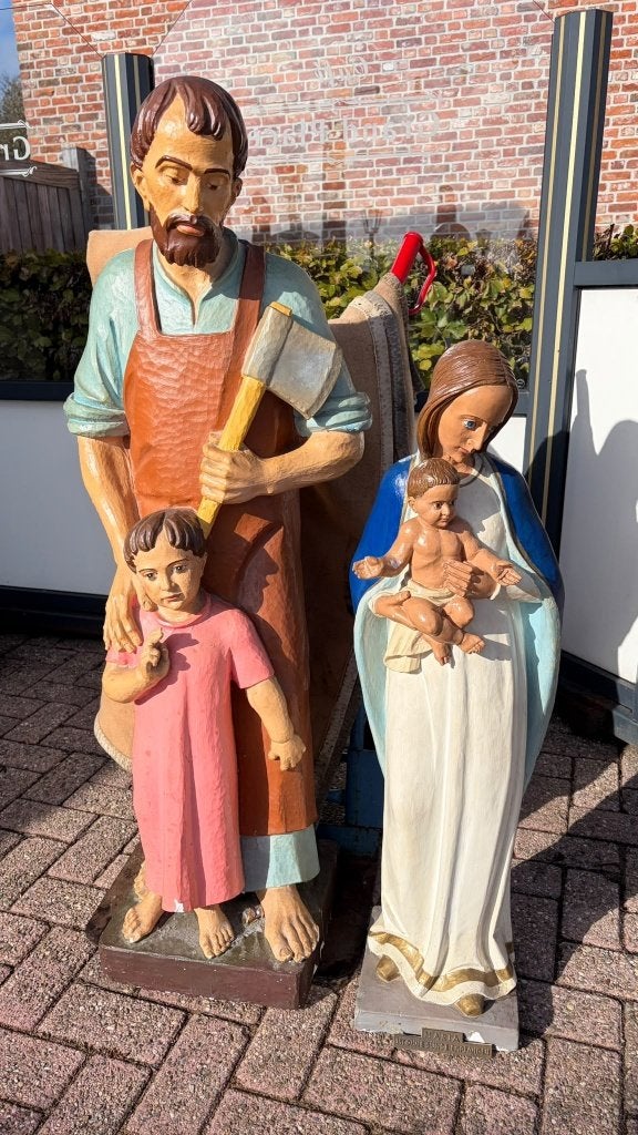 Grote religieuze beelden Maria met kind en Jozef met Jezus, Ophalen, Gebruikt, Beeld(je)