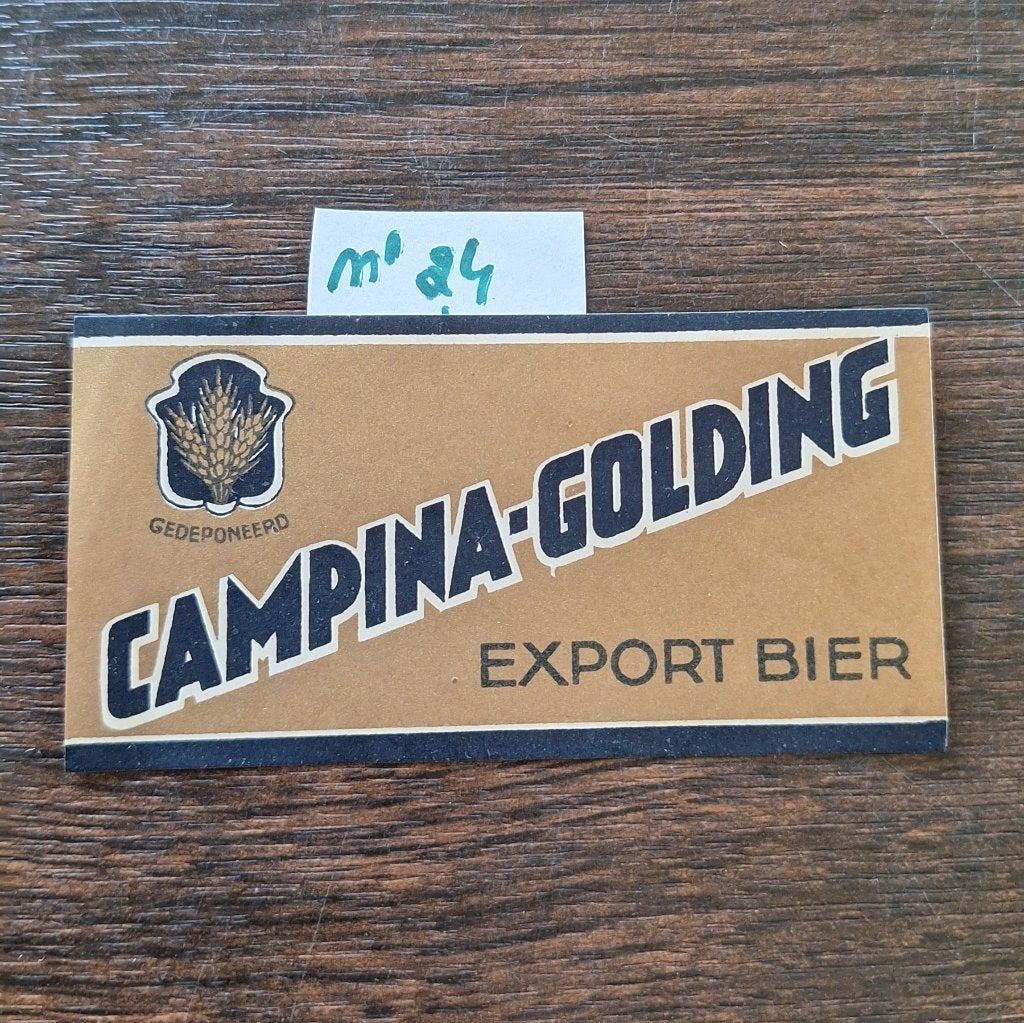 etiket Campina Golding Export Bier (nr24), Ophalen, Zo goed als nieuw, Overige typen, Overige merken