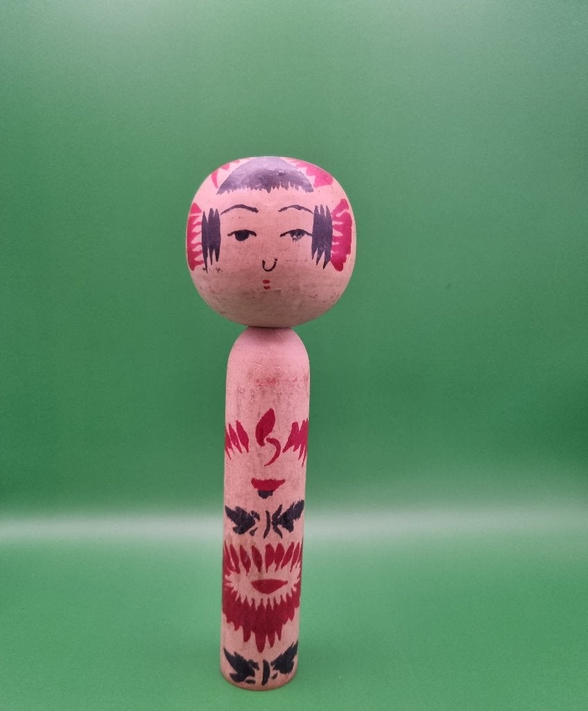 Vintage Shingata Kokeshi de Yuji de 1983, Antiquités & Art, Enlèvement ou Envoi, Japon, Bois, Peint