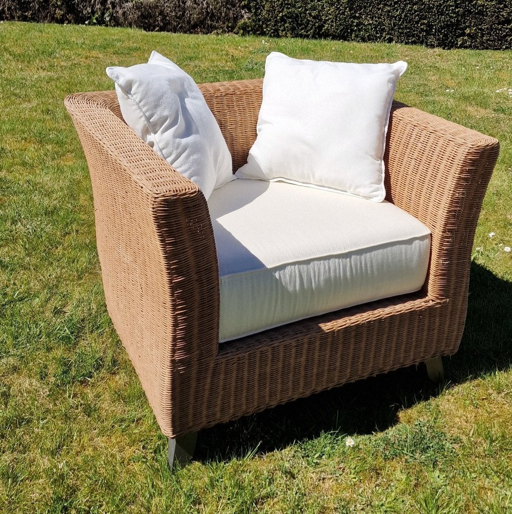 Rotan tuinzetels met Kussens, Tuin en Terras, Ophalen, Gebruikt, Rotan