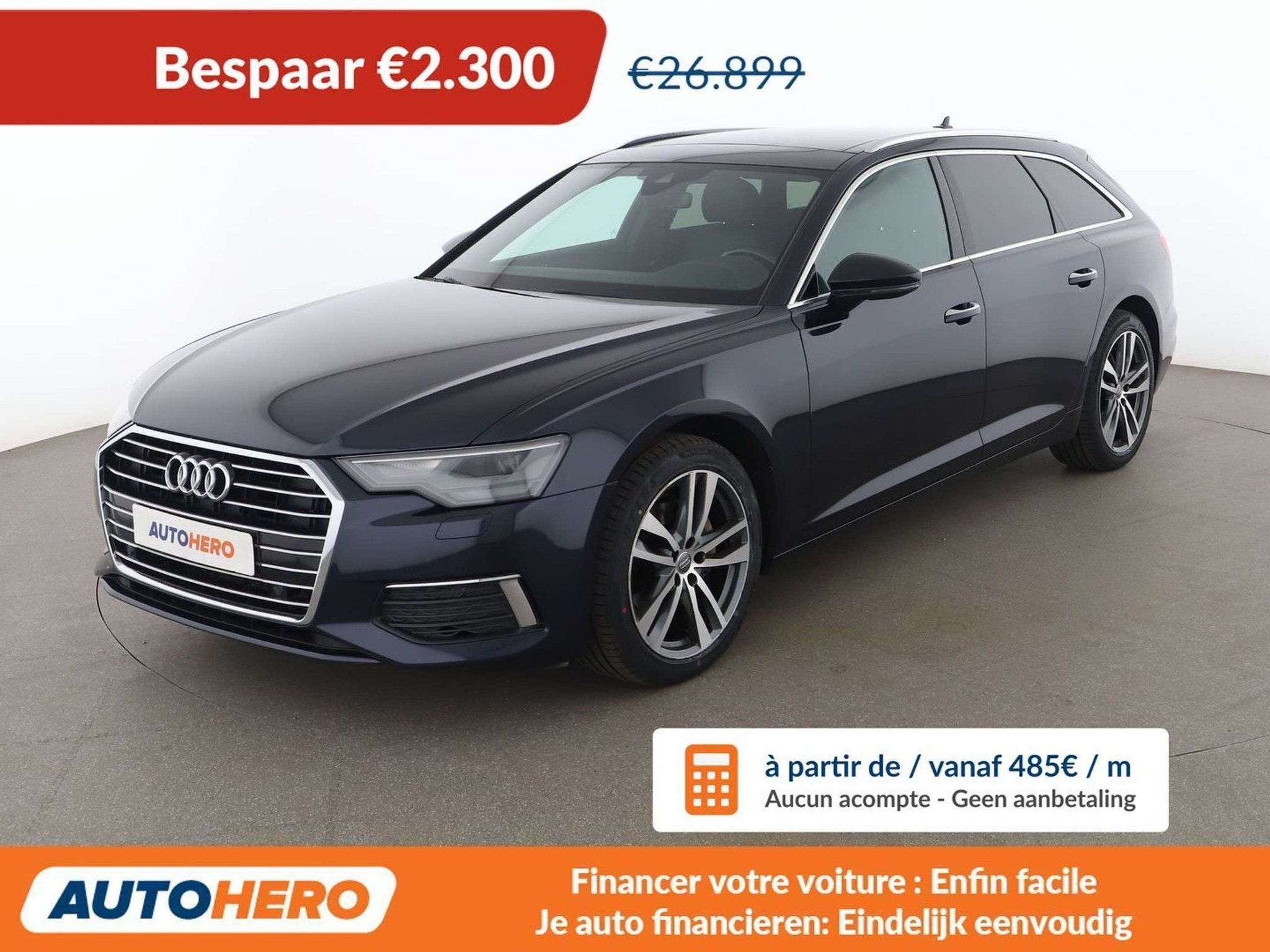 Audi A6 40 TDI Mild-Hybrid Design (bj 2019, automaat), Auto's, Gebruikt, Euro 6, Zwart, Leder