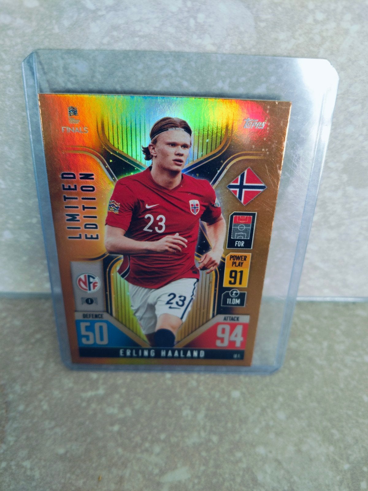 Erling Haaland limited edition topps nations League, Verzenden