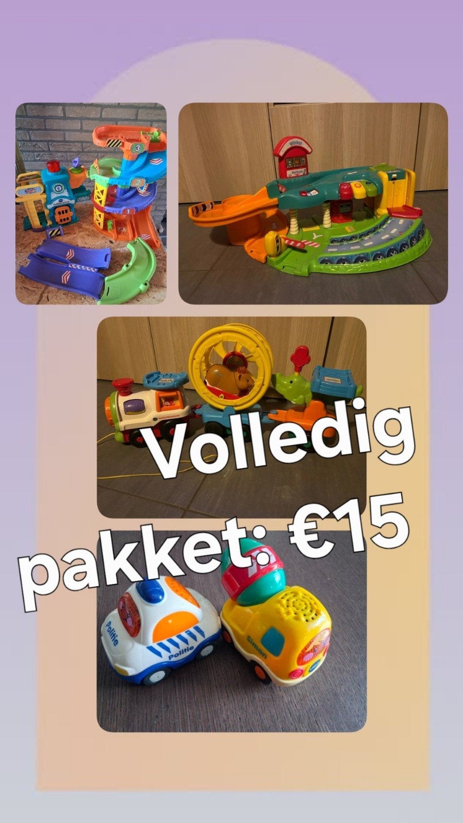 Pakket: Vtech toet toet auto's en zoef zoef dieren trein, Ophalen of Verzenden