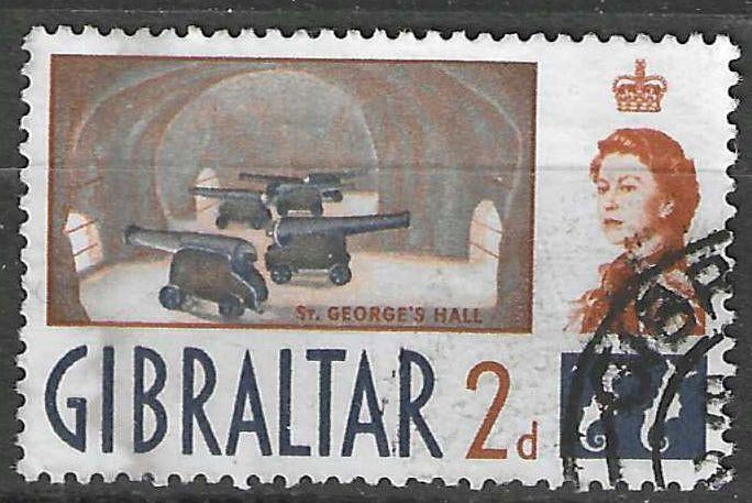 Gibraltar 1960/1966 - Yvert 147 - St. George’s Hall - 2 (ST), Verzenden, Gestempeld