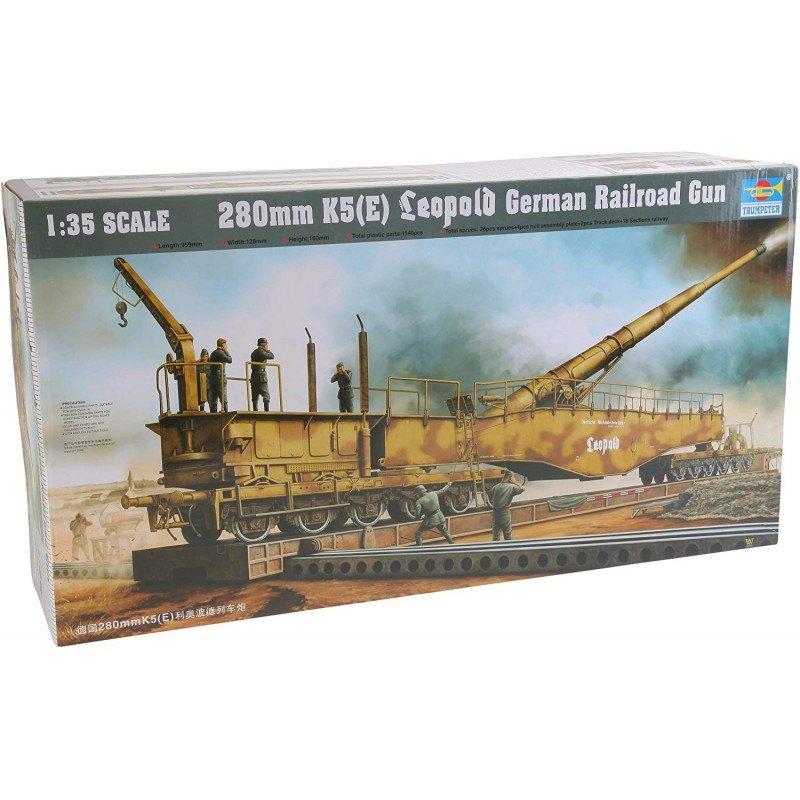 TRUMPETER 00207 1/35 280mm K5(E) Leopold Railroad Gun, Enlèvement ou Envoi, Neuf, 1:35 à 1:50, Diorama