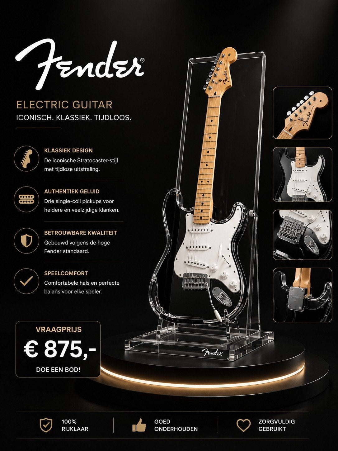 fender exlusief gitaar, Muziek en Instrumenten, Ophalen of Verzenden
