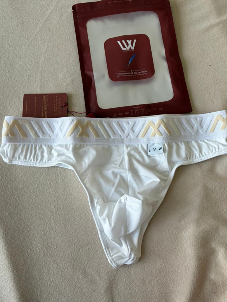 String en microfibre LVW taille M, Envoi, Blanc, Slip