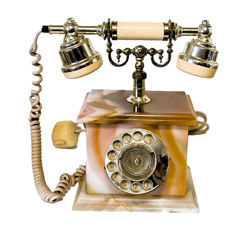 Retro Italiaanse telefoon in onyx., Ophalen of Verzenden