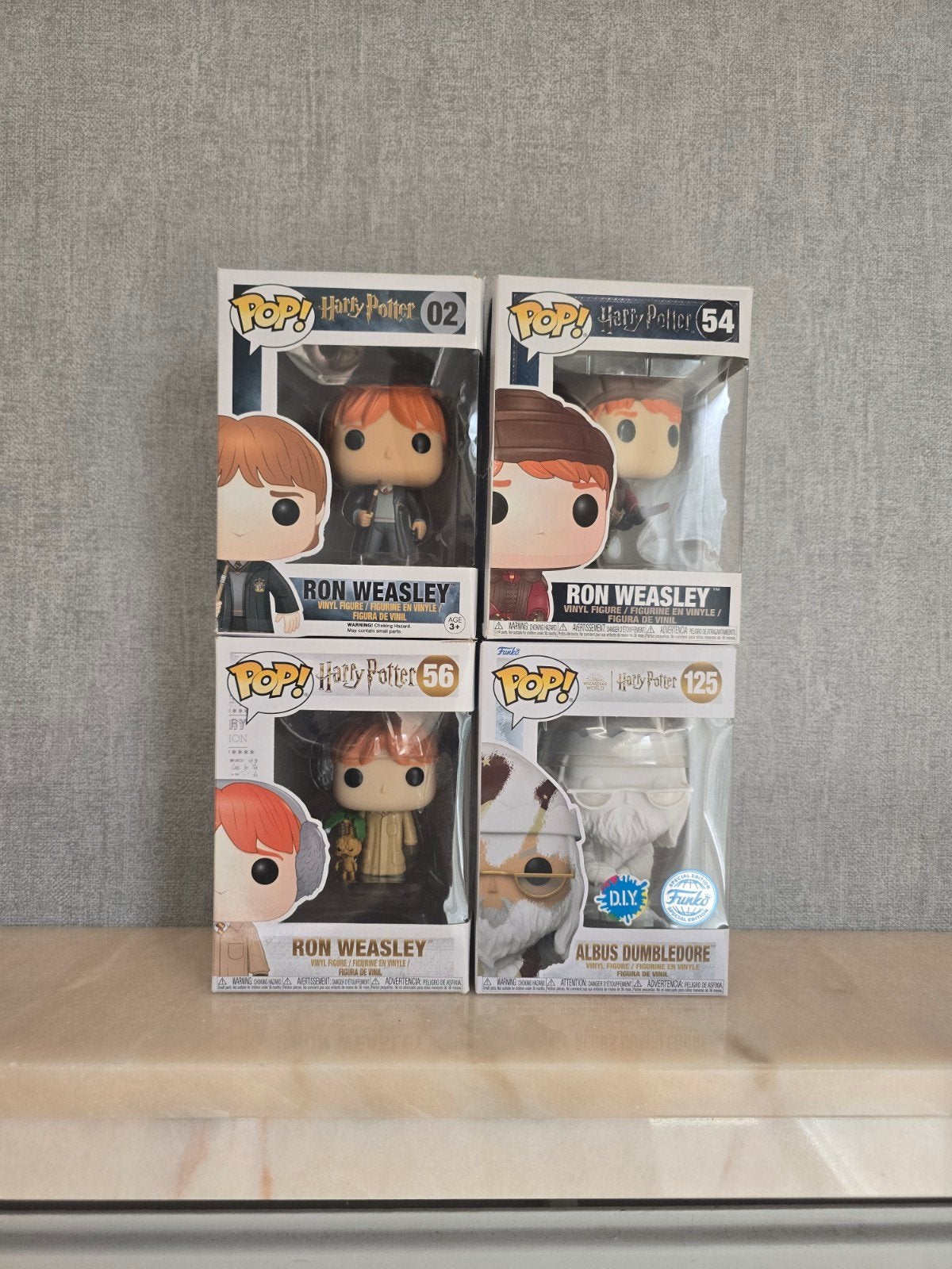 Set met 4 Harry Potter Funko popjes - 3 x Ron Wemel & Albus, Ophalen of Verzenden, Zo goed als nieuw