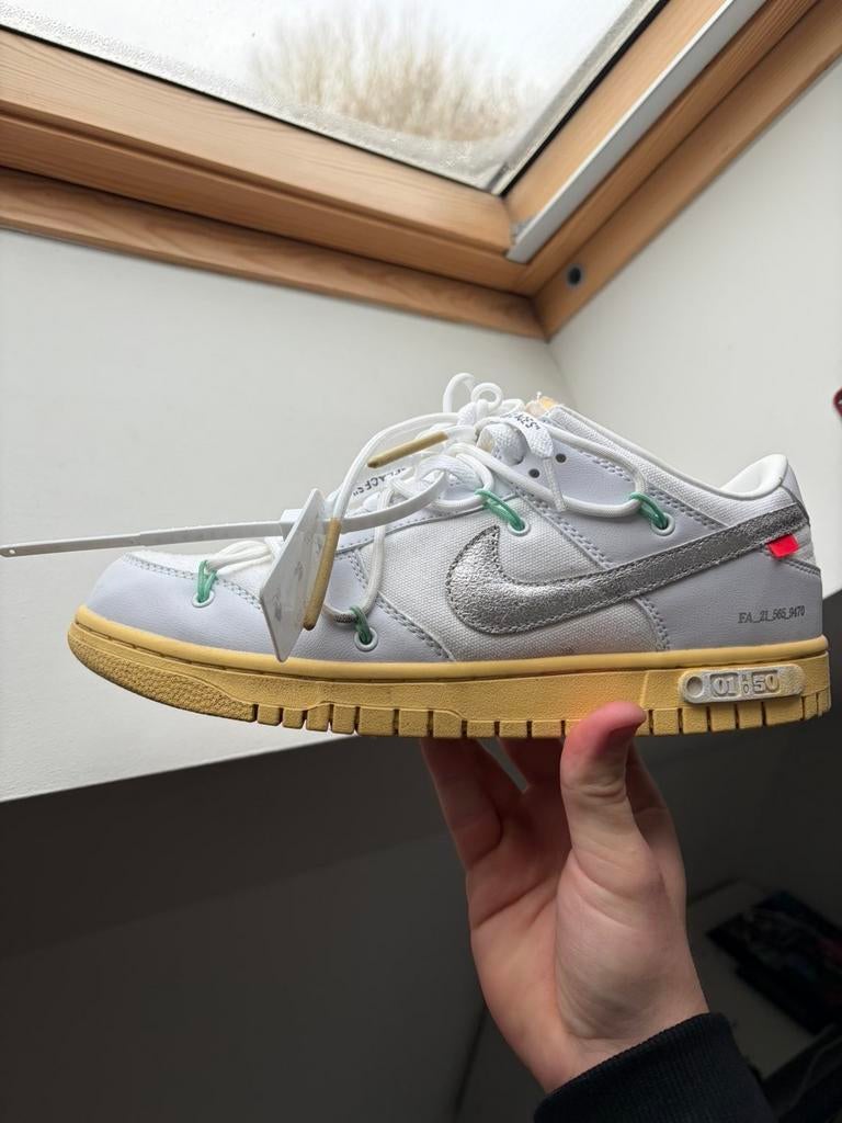 Nike dunk low off-white lot 1, Kleding | Heren, Schoenen, Ophalen of Verzenden, Zo goed als nieuw