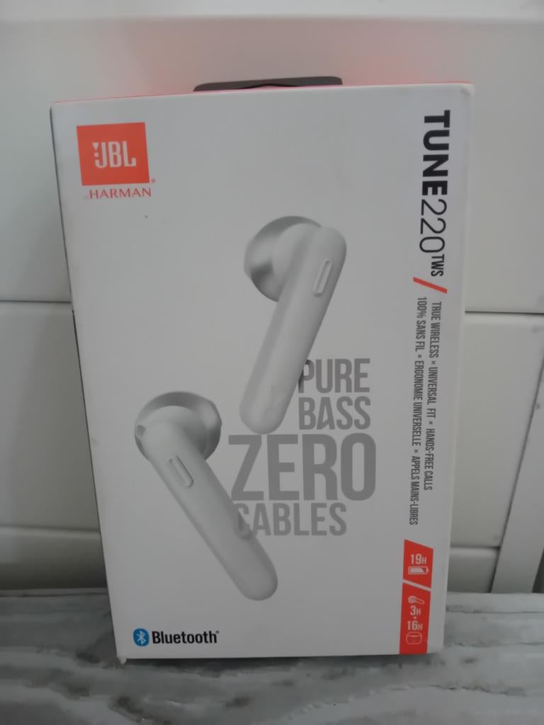 JBL Tune 220TWS draadloze oordopjes Bluetooth met doos, Ophalen, Bluetooth, JBL