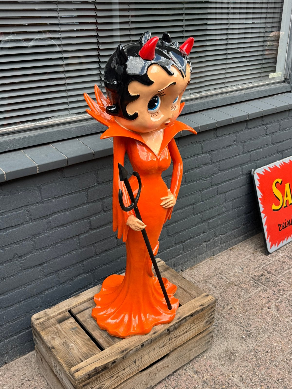 Groot Betty Boop beeld Duiveltje, Verzamelen, Beelden en Beeldjes, Ophalen, Gebruikt, Mens