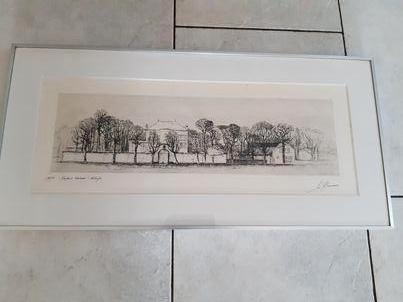 gesigneerde ets Gilbert Klemans , kasteel Valaer wilrijk, Enlèvement ou Envoi