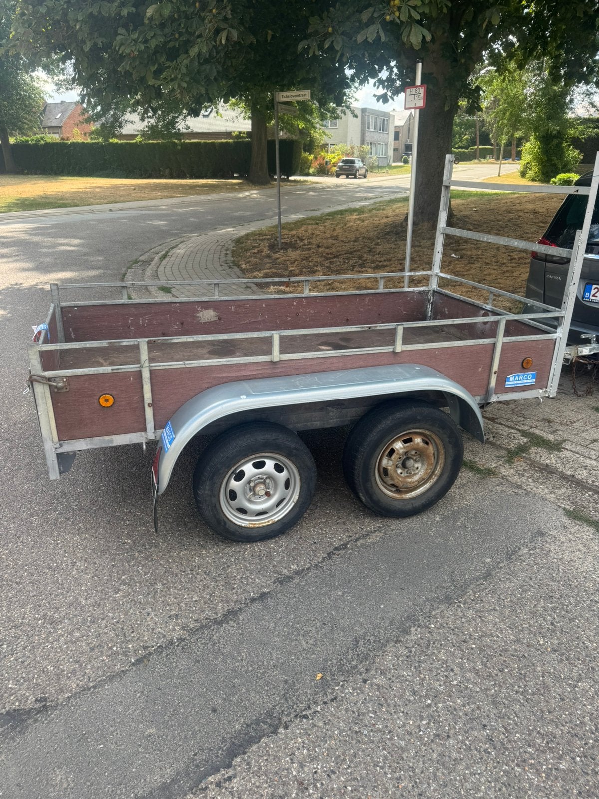 Dubbelasser te koop 750kg, Autos : Divers, Remorques, Enlèvement ou Envoi, Comme neuf