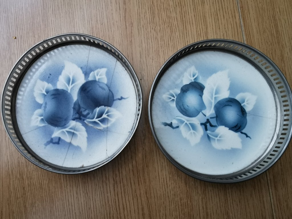 Vintage onderzetters voor een wijnfles, prijs/set van twee., Ophalen of Verzenden