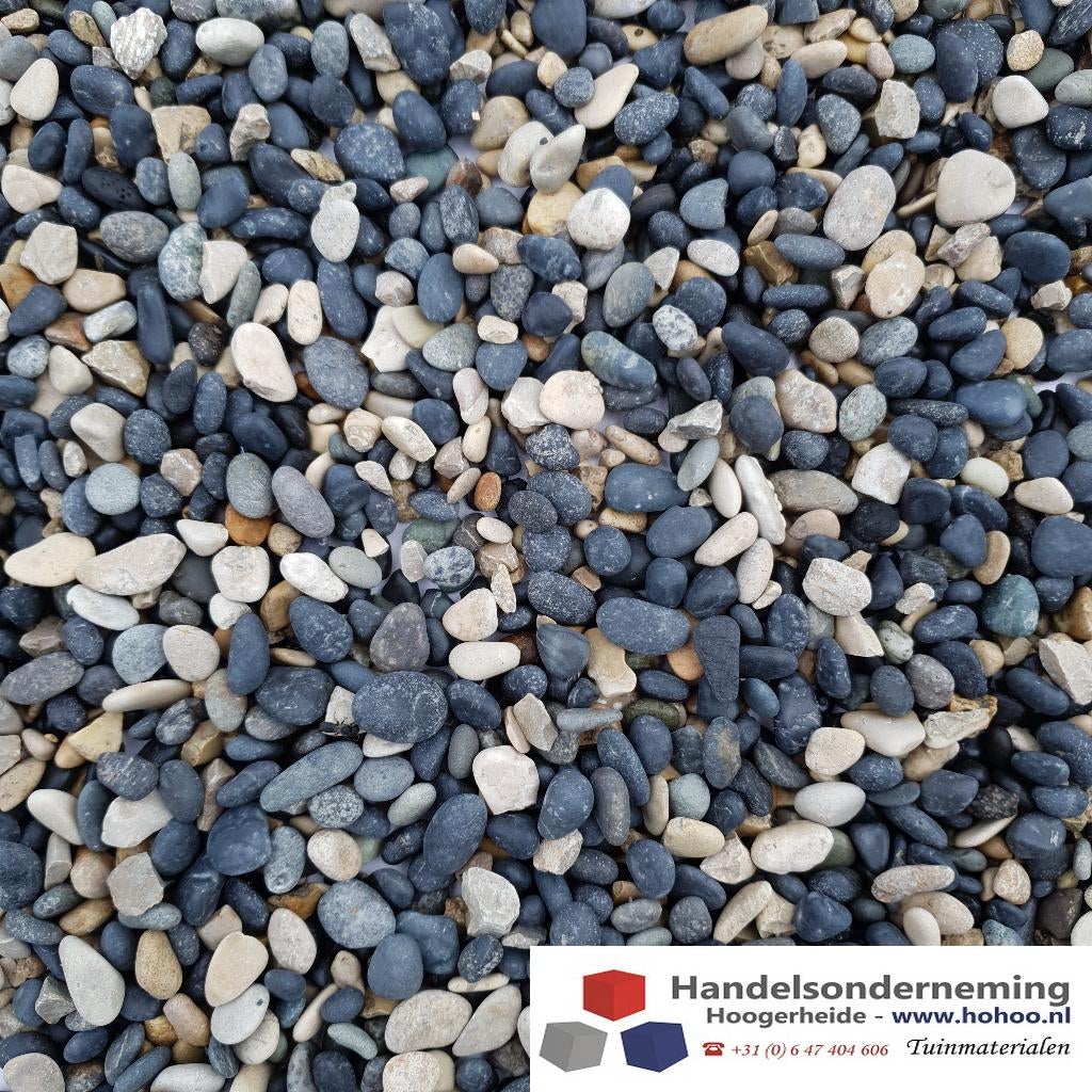 Natural blend pebbles antraciet beige tuin pad oprit deco, Tuin en Terras, Verzenden, Nieuw, Multi, Grind