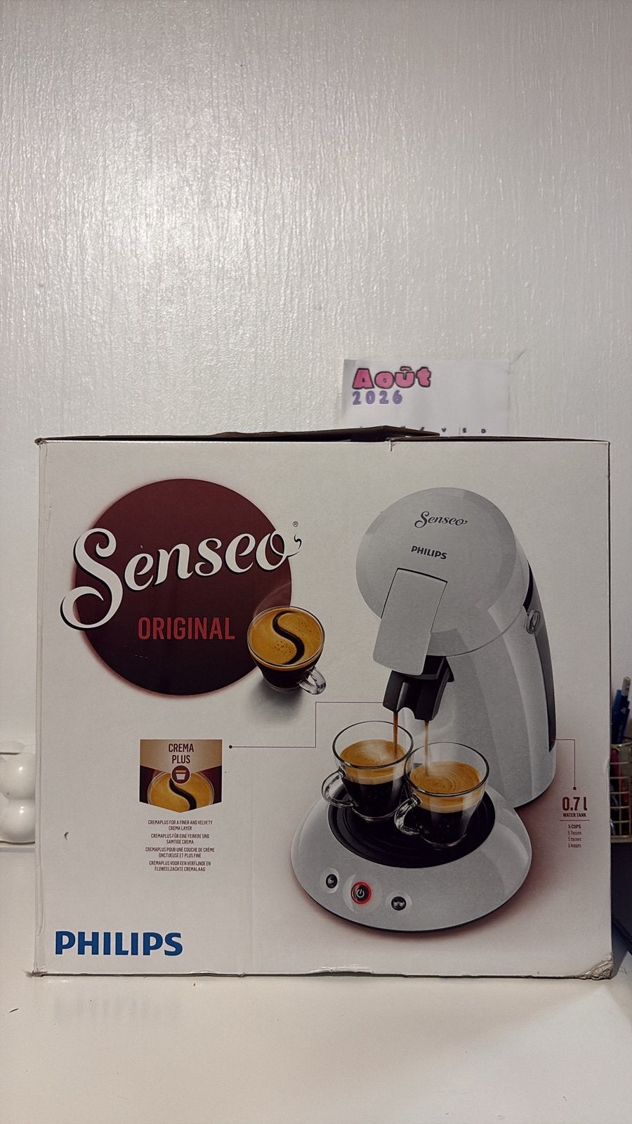 Philips Senseo Original, Machine à espresso, Réservoir d'eau amovible, Dosettes et capsules de café, Comme neuf
