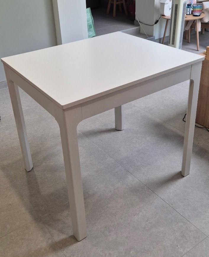 Ikea EKEDALEN Uitschuifbare tafel, 80/120 x 70 cm, wit, Ophalen, Gebruikt, 50 tot 100 cm, Vierkant