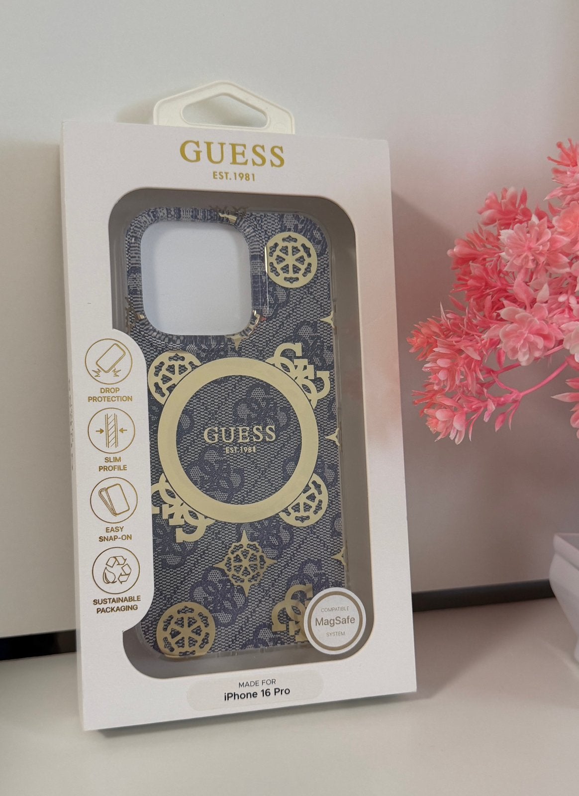 Iphone 16 Pro hoesje Guess blue, Télécoms, Enlèvement ou Envoi, Neuf, Guess, IPhone 16 Pro