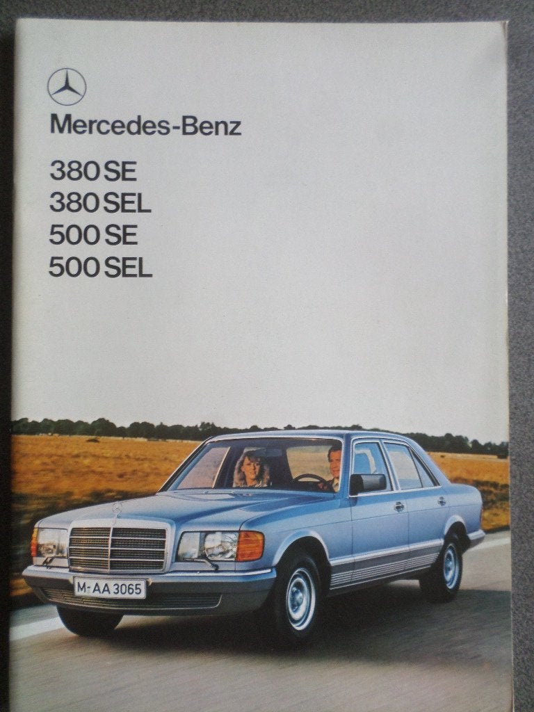 Mercedes 380S 500SE SEL 1979 Brochure, Ophalen of Verzenden, Mercedes