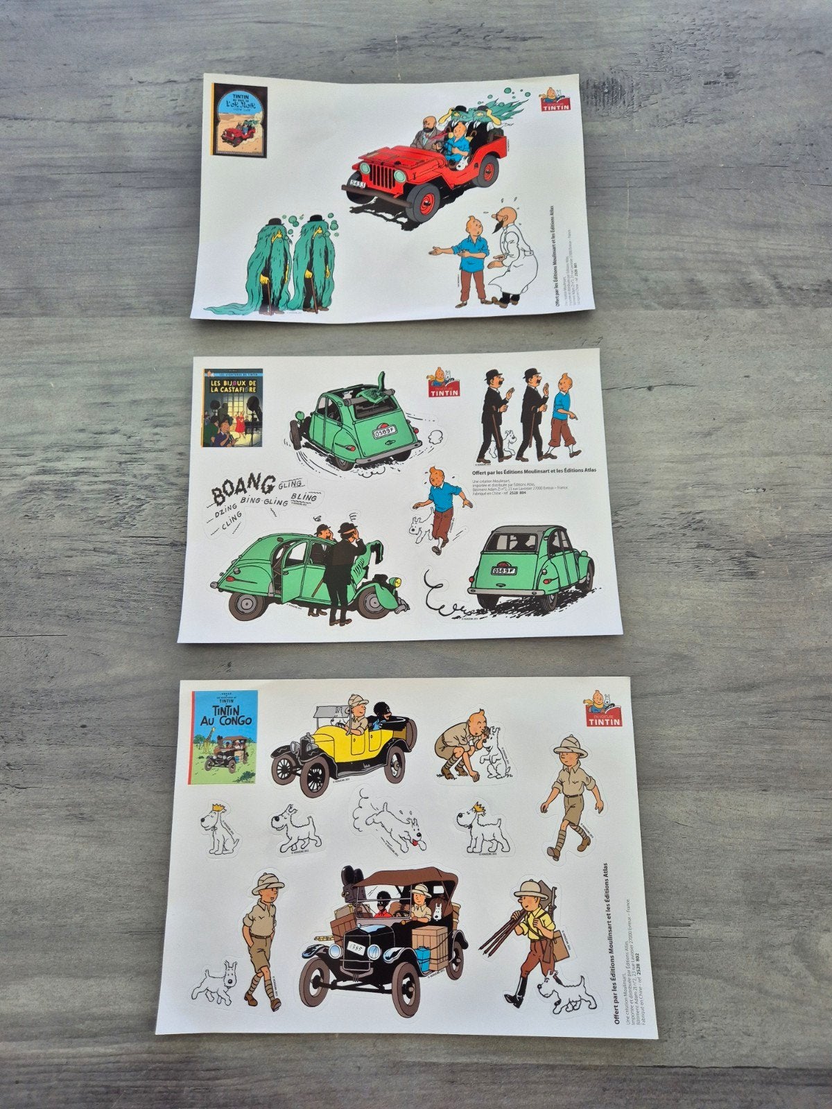 Planches de stickers Tintin, Collections, Enlèvement ou Envoi, Tintin