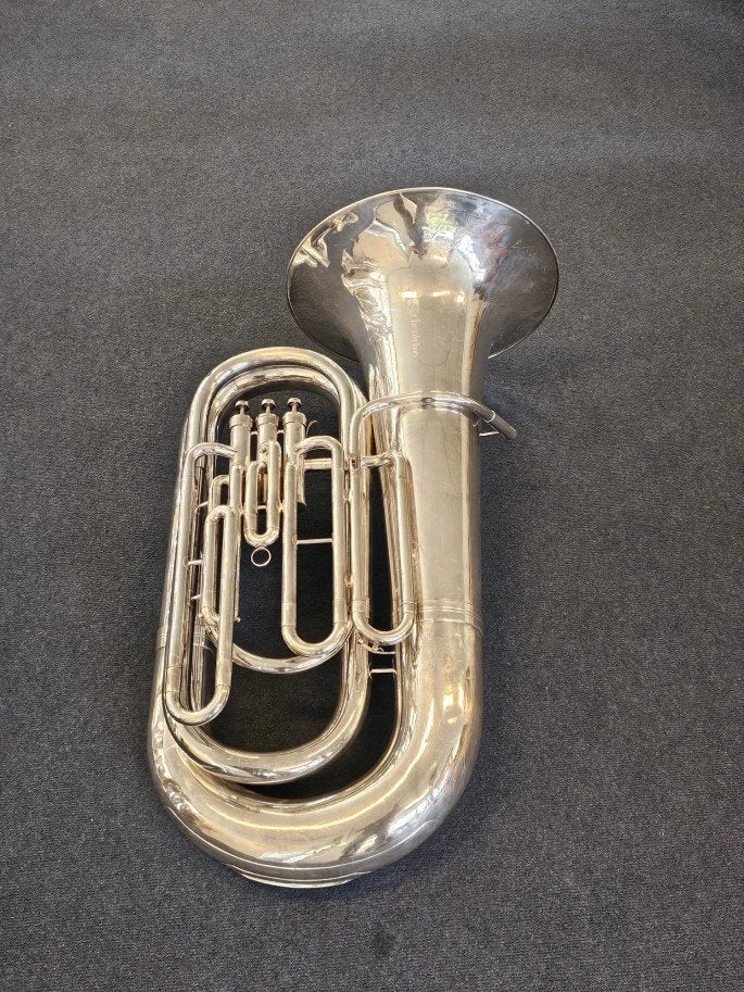 Schenkelaars Eindhoven BBb Silver Plated Tuba, Ophalen, Gebruikt, Tuba in si bemol