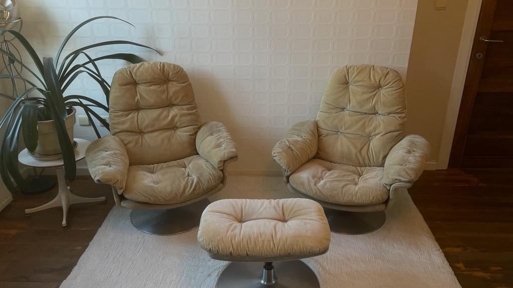 fauteuils vintage, Maison & Meubles, Fauteuils, Enlèvement, Utilisé, Tissus