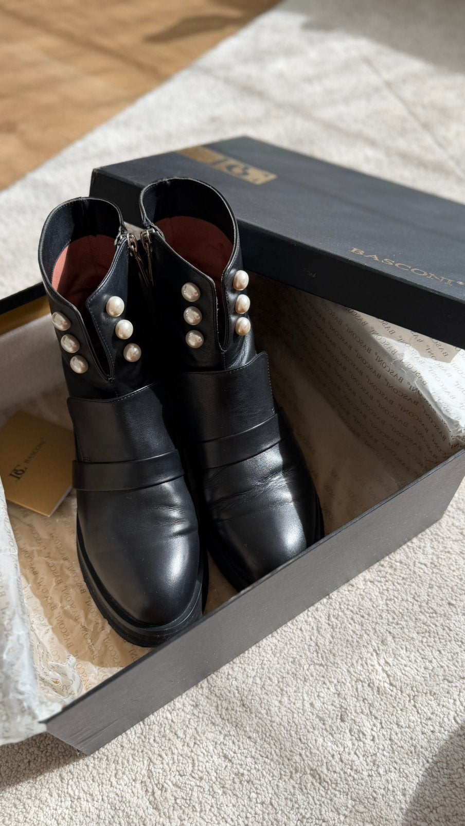 Leren laarzen, Basconi, maat 37, Kleding | Heren, Zwart, Boots, Ophalen of Verzenden, Zo goed als nieuw