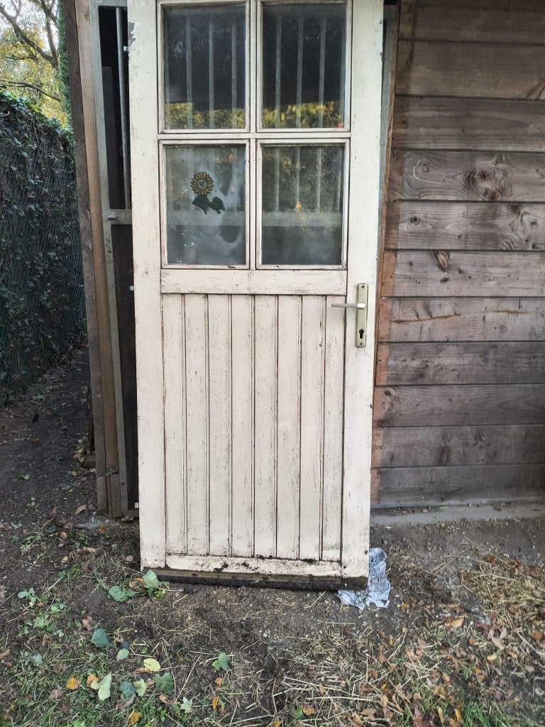 Meranti buitendeur, Doe-het-zelf en Bouw, Ophalen, Gebruikt, 80 tot 100 cm, 215 cm of meer