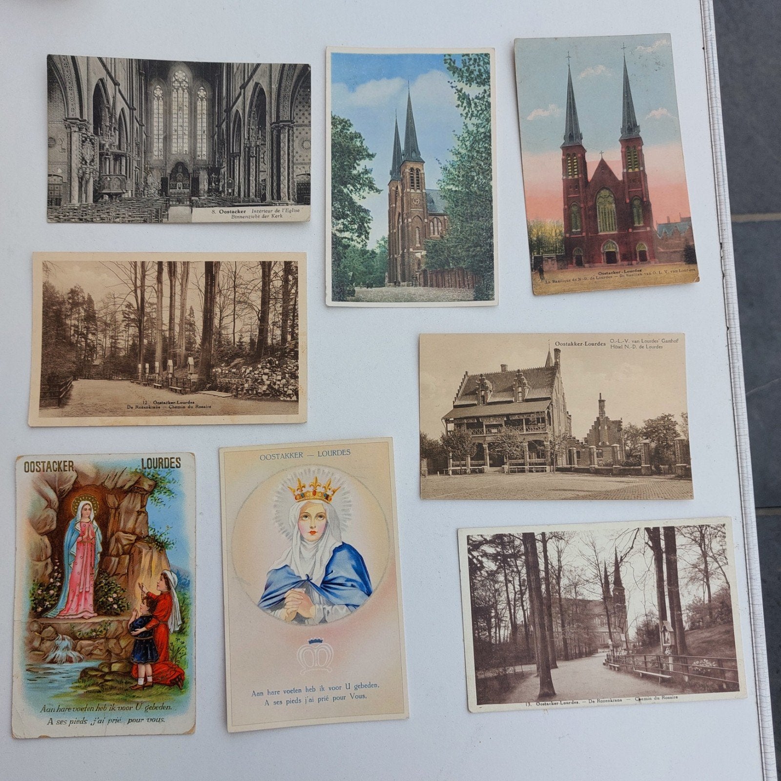 Mooi lot oude postkaarten van Oostakker, Verzamelen, Ophalen of Verzenden